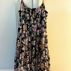 Flaunt Factor Black Floral Print Tiered Babydoll Dress
